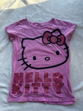 Hello Kitty Pink Polka Dot Bow Short Sleeve Tee
